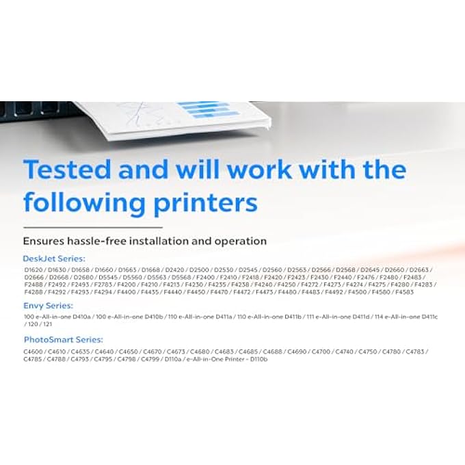 REPLACEMENT 60XL PRINTER INK CARTRIDGES COMBO PACK FOR HP DESKJET F4238, F4240, F4250, F4272, F4273, F4274, F4275, F4280, F4283, F4288, F4292, ENVY 100, 110, 114, 120, 121 (2 BLACK, 2 COLOR) - Image 2