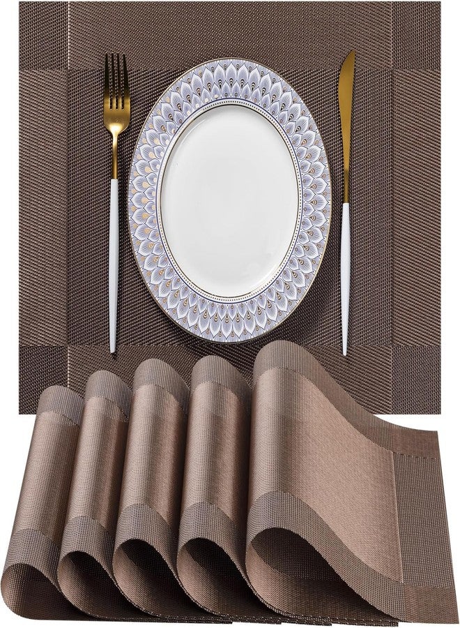 JOICE IMPEX Tabel PlaceMats for Kitchen Dining Table, Heat-Resistant StainAnti-Skid Washable PVC Table Mats,Vinyl Dinner Mats (6) - Image 1