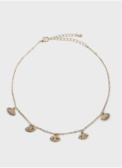 Khizana Evil Eye Rhinestone Choker Necklace  - Image 1