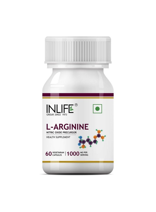 Inlife كبسولات INLIFE L أرجينين 1000 ملغ | سلف Nitric Oxide - 60 كبسولة نباتية (عبوة من 1) - Image 2