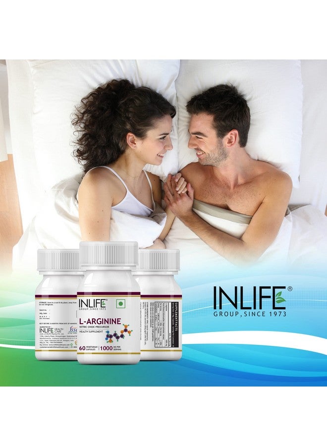 Inlife كبسولات INLIFE L أرجينين 1000 ملغ | سلف Nitric Oxide - 60 كبسولة نباتية (عبوة من 1) - Image 5
