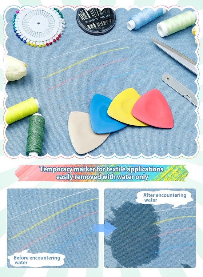 FIVEIZERO 4Pcs Tailors Chalk, Triangle Sewing Chalk for Fabric, Fabric Markers for Quilting, Tailoring and DIY Crafts - Image 4