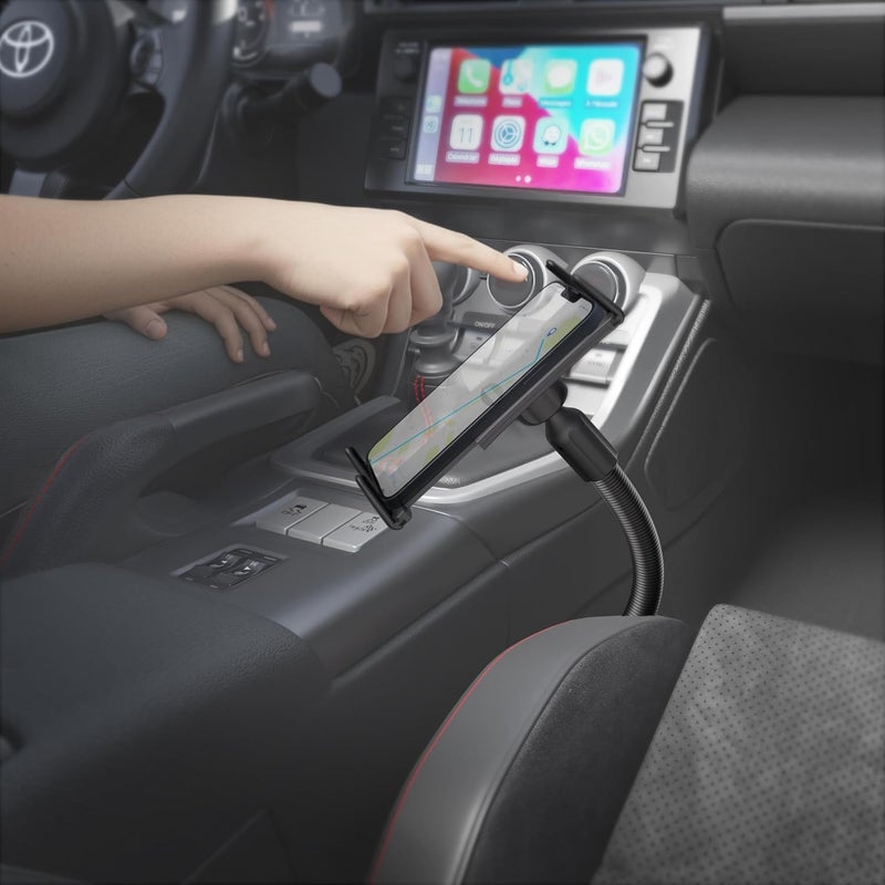 ARKON Car Seat Rail or Floor Mount Holder for iPad Mini and iPhone XS Max, Black - Image 2