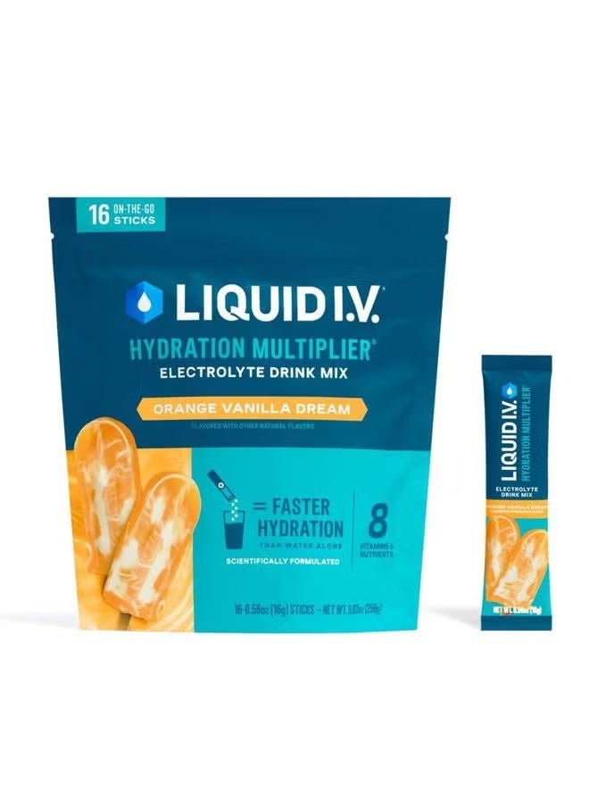 Liquid I.V. Hydration Multiplier - Orange Vanilla Dream | Electrolyte Powder Drink Mix | 1 Pack (16 Servings) - Image 1
