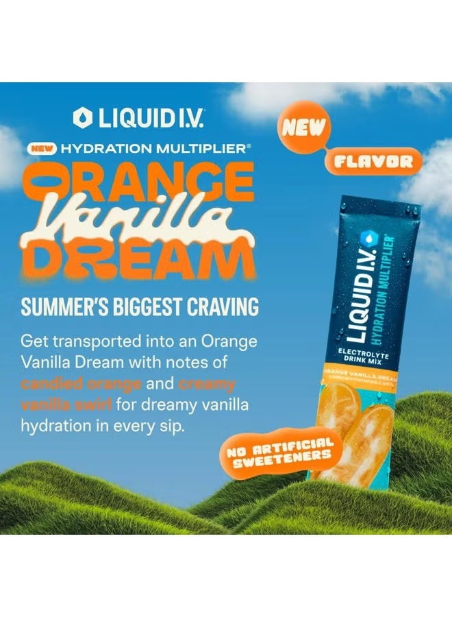 Liquid I.V. Hydration Multiplier - Orange Vanilla Dream | Electrolyte Powder Drink Mix | 1 Pack (16 Servings) - Image 2