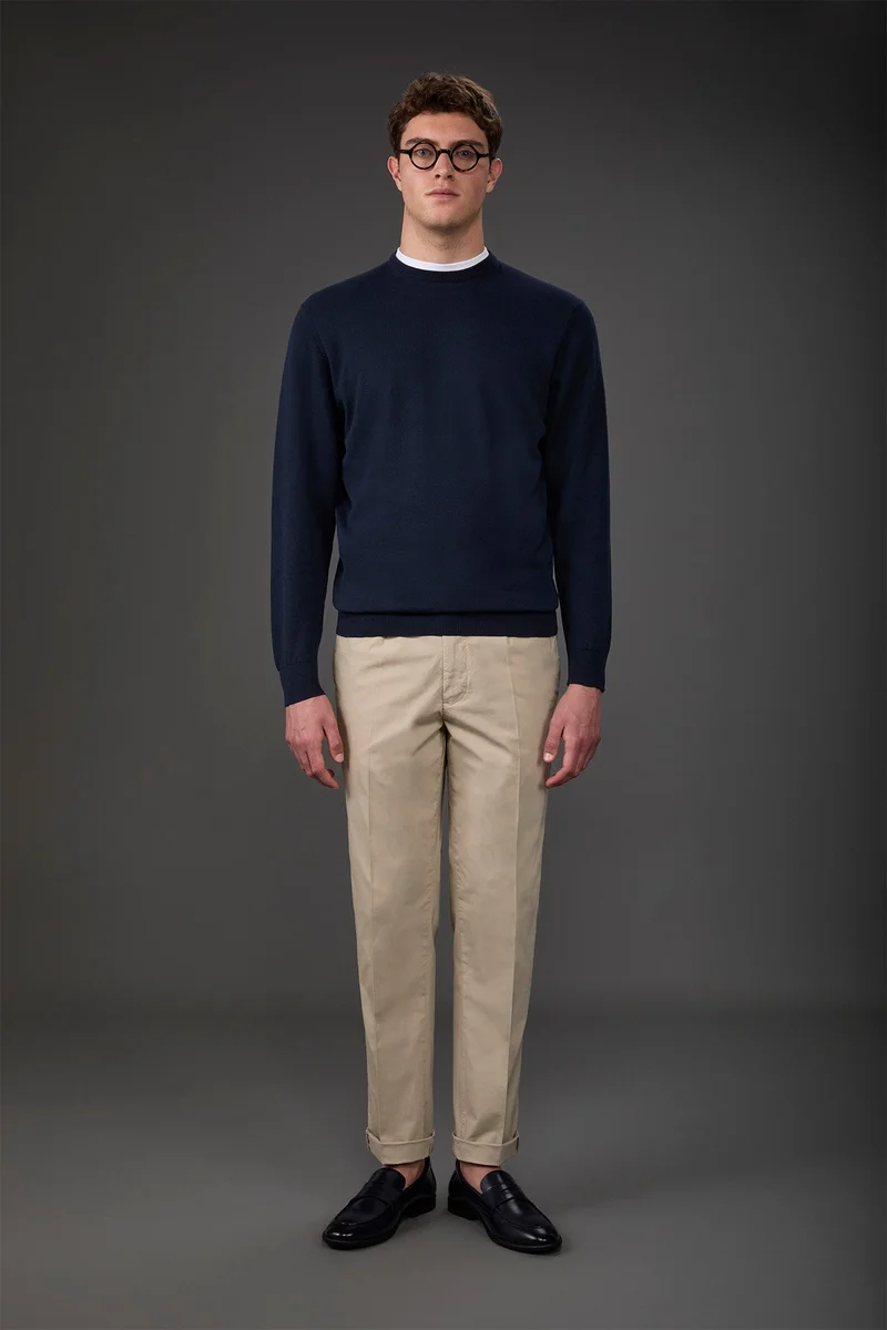 دوبل غانغر Men's crew neck sweater - DK Blue