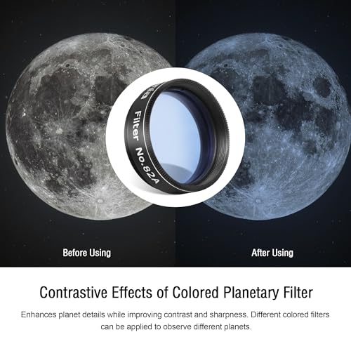 Astromania Telescope Filter 1.25 Inch - #82A Light Blue, Planetary Filter for Astronomy Telescope & Eyepiece, Telescope Color Filter for Enhancing Contrast in Lunar Planetary Observation - Image 3