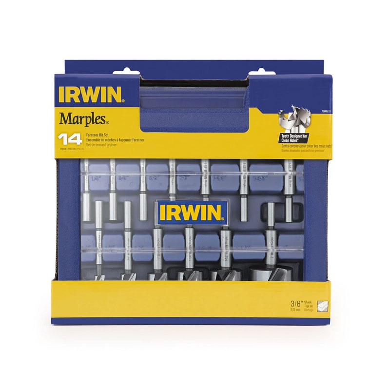 IRWIN Marples Forstner Bit Set, Wood Drill Bits, Made of Carbon Steel, Ideal for Fine Woodworking, Cabinet-making and more, 14 Pieces (1966893) - Image 1
