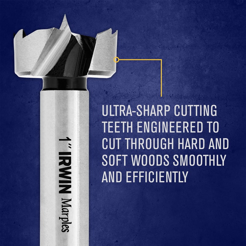 IRWIN Marples Forstner Bit Set, Wood Drill Bits, Made of Carbon Steel, Ideal for Fine Woodworking, Cabinet-making and more, 14 Pieces (1966893) - Image 5