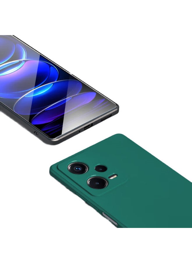 Hotfire Phone Case For Xiaomi Redmi Note12 Pro, Xiaomi Redmi Note12 Pro Protective Cover, Shockproof Silicone Upgraded Lens Case For Men And Women, Matte Finish - Dark Night Green - Image 2