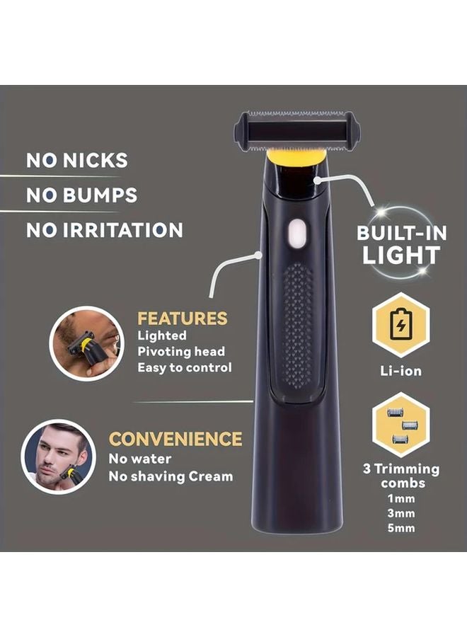 USB Rechargeable Mens Body Hair Trimmer 3 Speed Adjustable Full Body Shaver - Image 3
