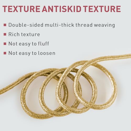 UamGlsob 4MM Round Glitter Shoe Laces,5/32" Colorful Sparkly Metallic Sparkle Shoelaces Replacement Strings for Sneaker Boots (Golden, 47"/120cm) - Image 3