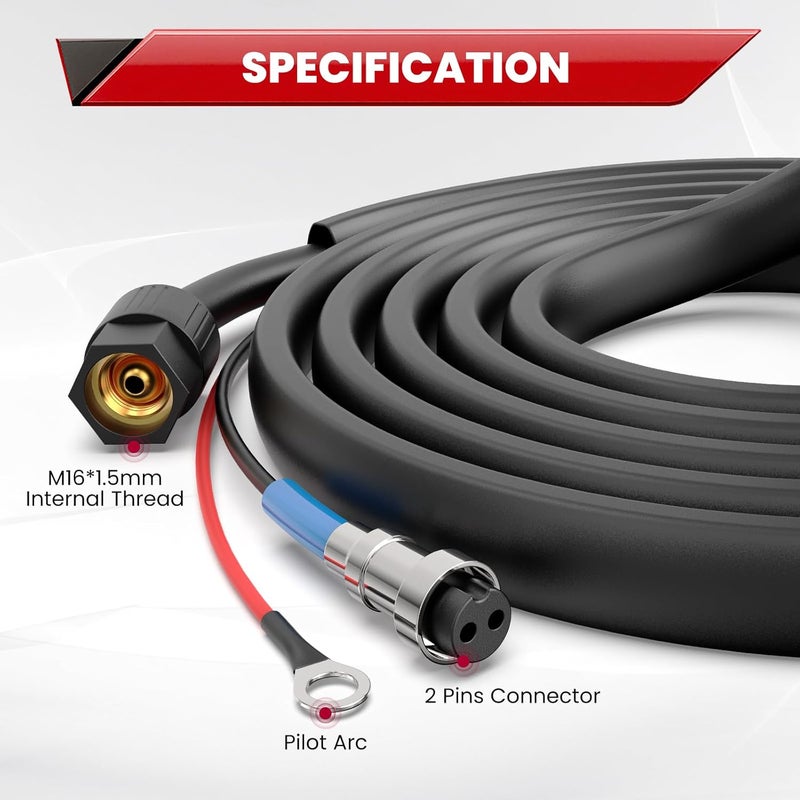 bestarc Pilot Arc Plasma Cutting Torch, AG60P 4 Meters High Frequency Air Plasma Cutting Torch AG60P Suitable for Plasma Cutter BTC500DP, BTC650DP, CUT55P - Image 3