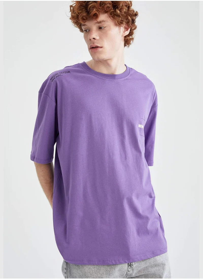 DeFacto Oversized Short Sleeve Back Print T-Shirt