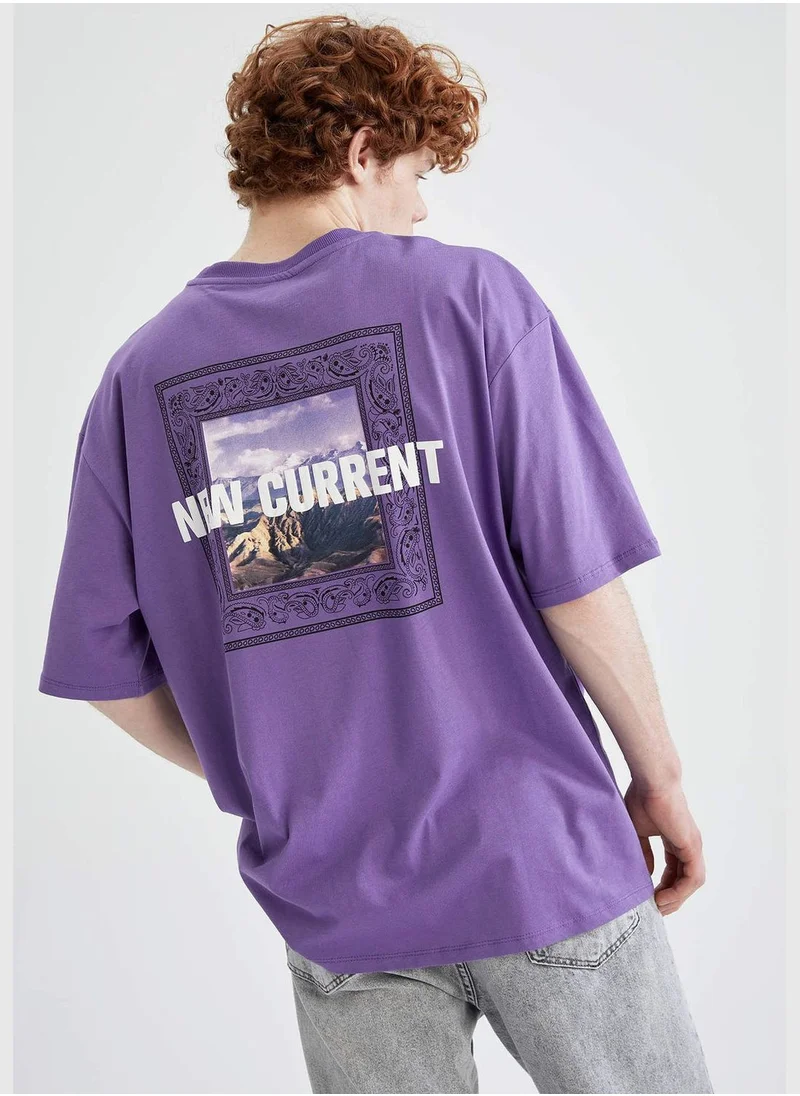 DeFacto Oversized Short Sleeve Back Print T-Shirt