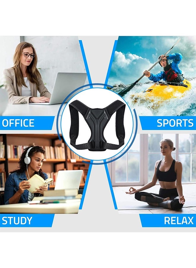 Organizer Back Correction Strap, Adjustable Posture Corrector Spine Straightener for Relief of Neck Shoulder Pain Develop Good Seated Standing for Men Women Elderly Teens (1PCS, Black) - Image 5