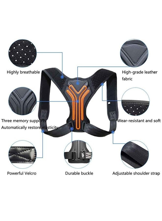 Organizer Back Correction Strap, Adjustable Posture Corrector Spine Straightener for Relief of Neck Shoulder Pain Develop Good Seated Standing for Men Women Elderly Teens (1PCS, Black) - Image 4