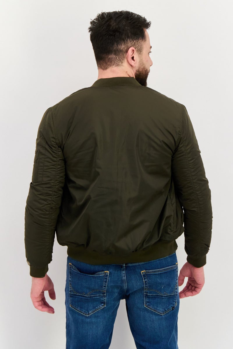 GOOD FOR NOTHING Men Brand Logo Puffer Jacket, Olive - Image 2