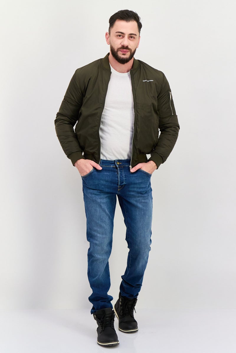 GOOD FOR NOTHING Men Brand Logo Puffer Jacket, Olive - Image 4