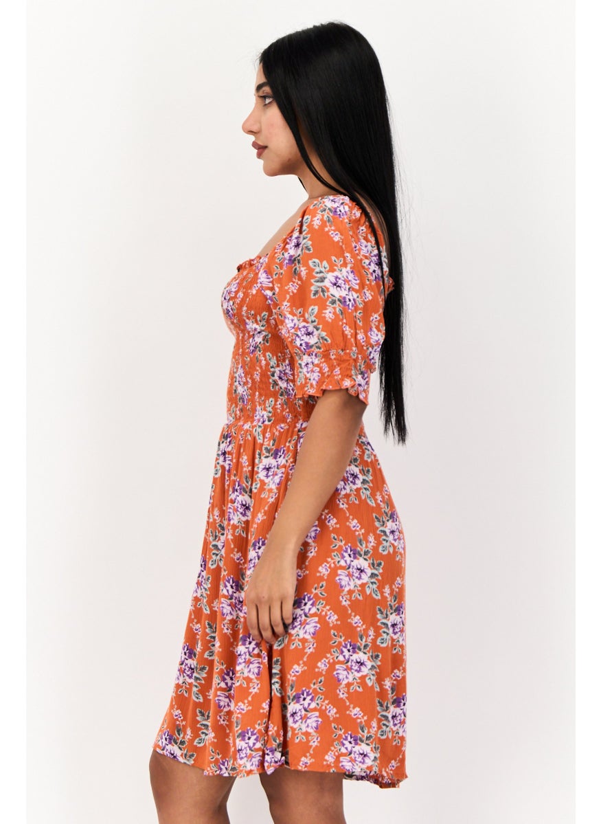 ONLY Women Floral Print Mini Dress, Multicolor  - Image 2