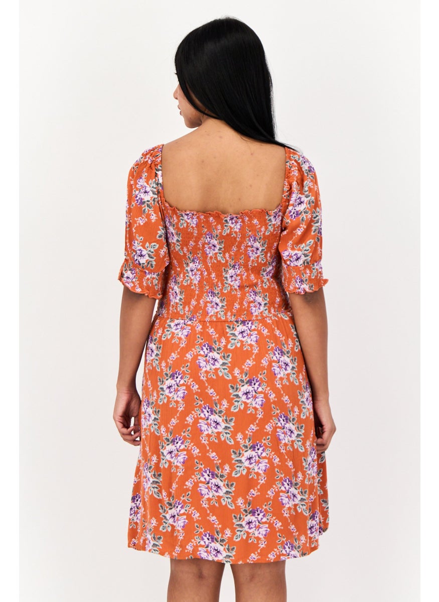 ONLY Women Floral Print Mini Dress, Multicolor  - Image 3