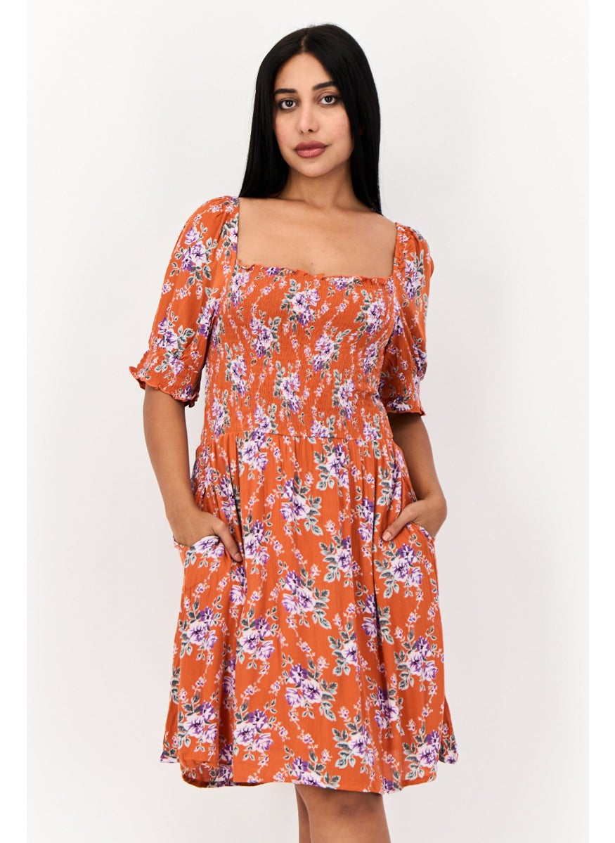 ONLY Women Floral Print Mini Dress, Multicolor  - Image 1