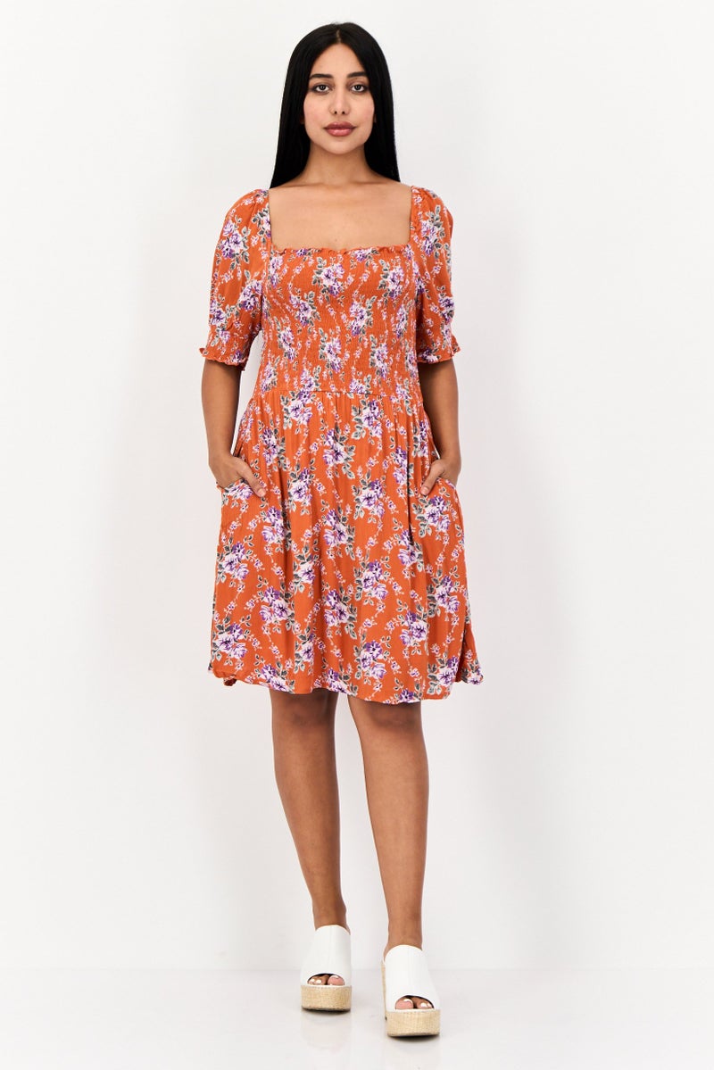 ONLY Women Floral Print Mini Dress, Multicolor - Image 4