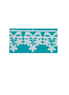 Daisy Daisy Bow Edge Venice Lace Trim 1-1/4in White  - Image 1