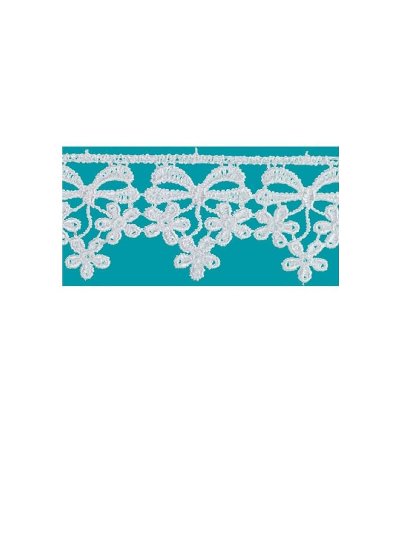 ديزي حواف دانتيل فينيسيا بحافة على شكل زهرة الأقحوان 1-1 / 4in أبيض - Image 3