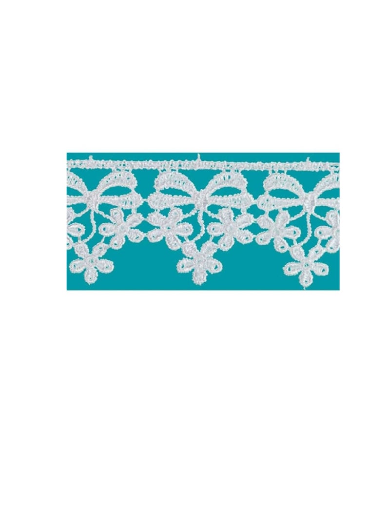 ديزي حواف دانتيل فينيسيا بحافة على شكل زهرة الأقحوان 1-1 / 4in أبيض - Image 2