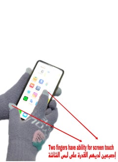 Generic Women girly strawberry mobile screen touch fingers winter wool gloves  - Image 1