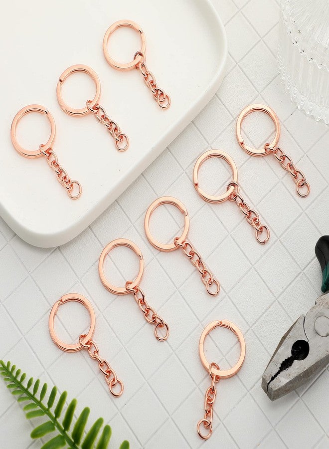 Hotop 250 Pieces Keychain Rings Including 35 Pieces Keychain Rings and Jump Rings and 180 Pieces Screw Eye Pins for Jewelry Making (Rose Gold,25 mm) - Image 4