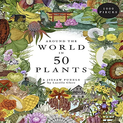 Laurence King Around The World in 50 Plants 1000 Piece Puzzle 19 x 27 Inch - Image 1