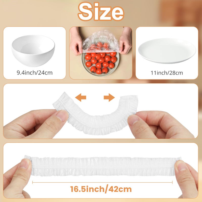 Home&Love Homelove 200pcs Bowl Covers Bread Proofing - Plastic Wrap for Food Sourdough Bread Baking Rising Elastic Reusable Plate Covers Outdoor Food Fresh Keeping Bags Shower Cap Hair Deep Conditioning - Image 5