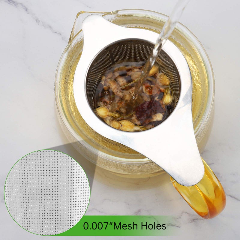 Maqqet Tea Infuser Basket Stainless Steel Tea Strainer Tea Filter With Small Strainer And Lid Tea Diffuser For Loose Tea Superior Brewing Experience (One Pack Silver) - Image 4
