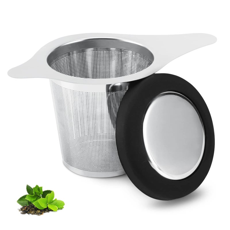 Maqqet Tea Infuser Basket Stainless Steel Tea Strainer Tea Filter With Small Strainer And Lid Tea Diffuser For Loose Tea Superior Brewing Experience (One Pack Silver) - Image 1