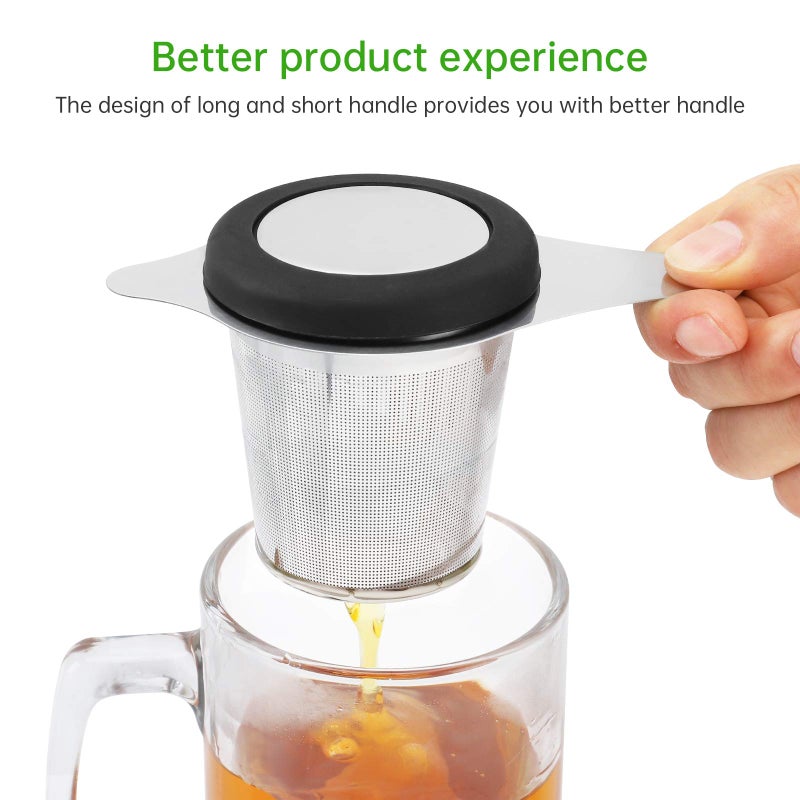 Maqqet Tea Infuser Basket Stainless Steel Tea Strainer Tea Filter With Small Strainer And Lid Tea Diffuser For Loose Tea Superior Brewing Experience (One Pack Silver) - Image 3