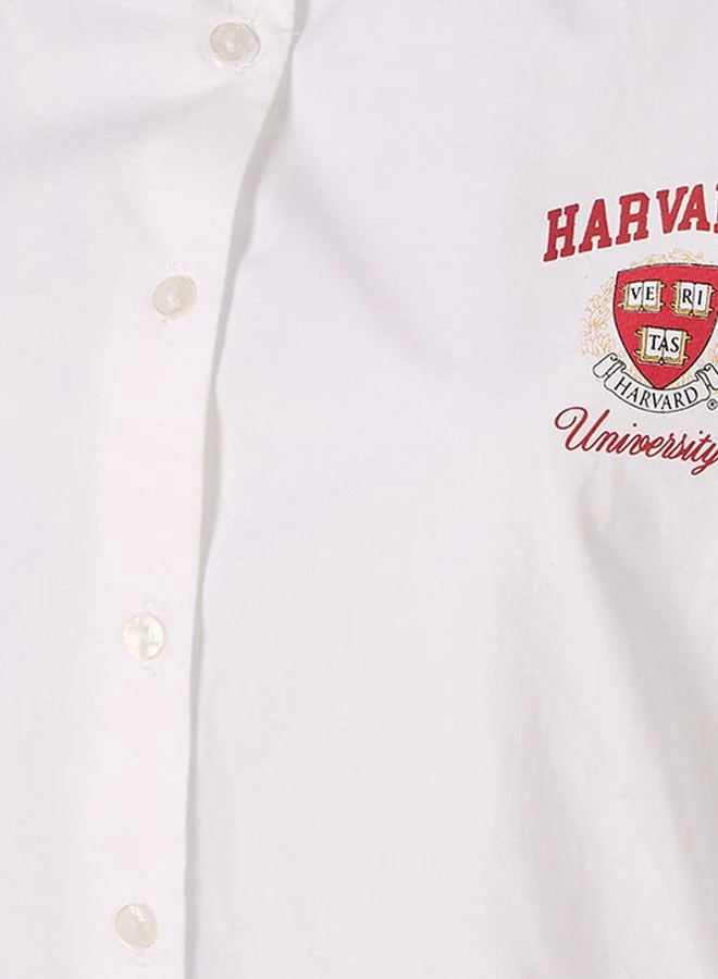 اس بي كاركترز Harvard Cotton Shirt with High-Low Hemline
