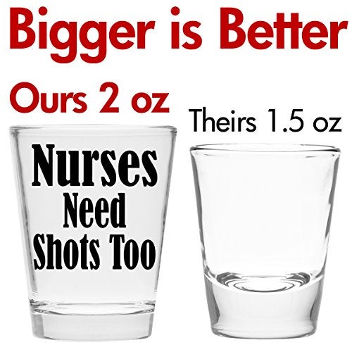 Make Em Laugh Nurses Need Shots Too Shot Glass - Nurse Gifts Makes Funny for Nurses, Women & Men - Cute Glasses Nursing Student or Graduation Present Studentd and RX - Image 3