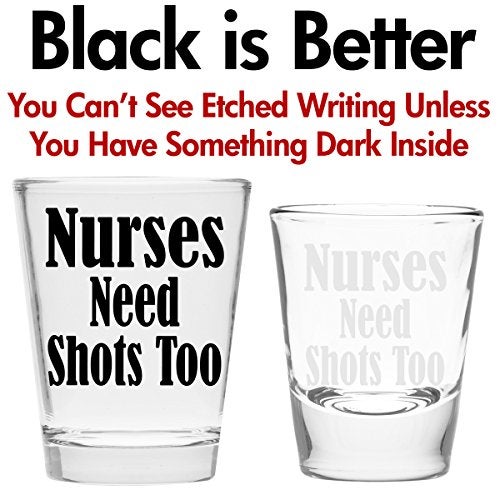 Make Em Laugh Nurses Need Shots Too Shot Glass - Nurse Gifts Makes Funny for Nurses, Women & Men - Cute Glasses Nursing Student or Graduation Present Studentd and RX - Image 4