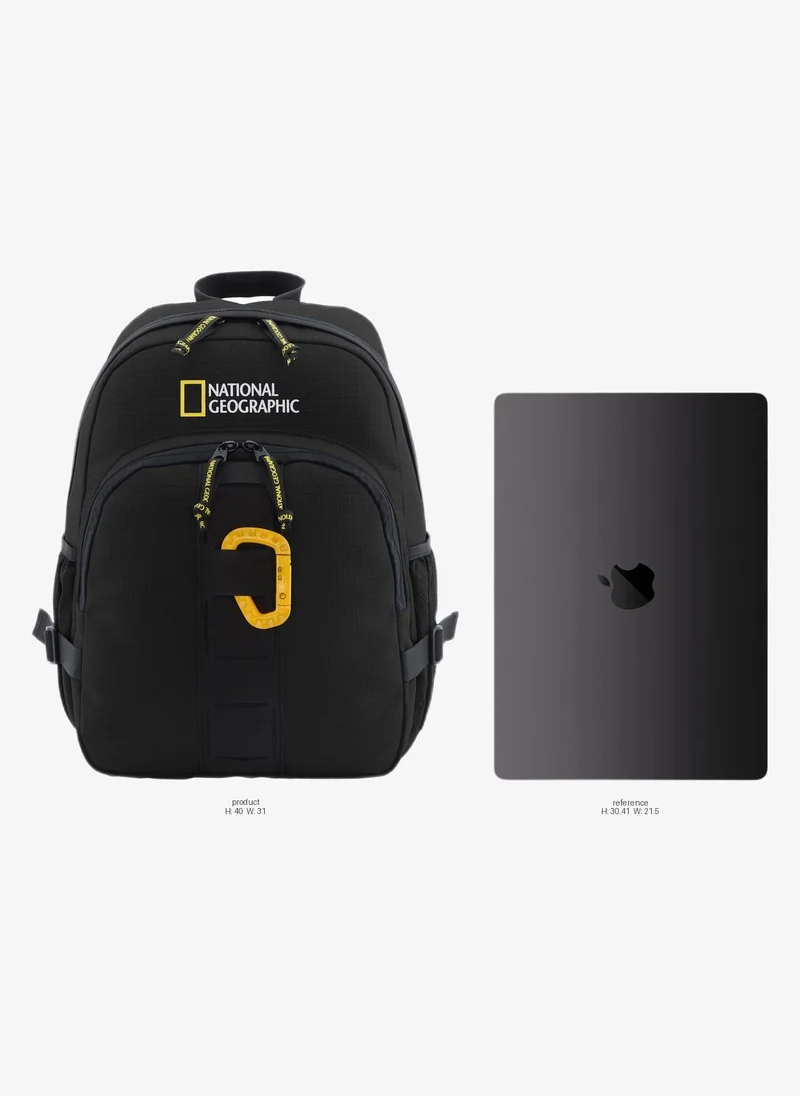 NATIONAL GEOGRAPHIC National Geographic Explorer III RPET Black Backpack â€“ Laptop Bag, Computer Bag, School Backpack, Casual Daypack & Everyday Backpack for Men & Women | Durable Travel & Luggage Gear