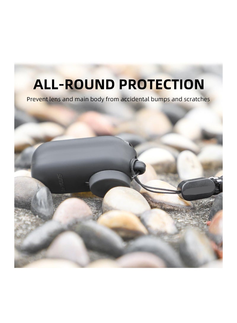 كابتن تيك GO 3 Action Camera Silicone Cover, Lens Protector, Neck Strap Bundle for Insta360 Go 3 Action Camera Outdoor/Travel Accessories, Anti-Scratch & Protective Skin(Black) - Image 5