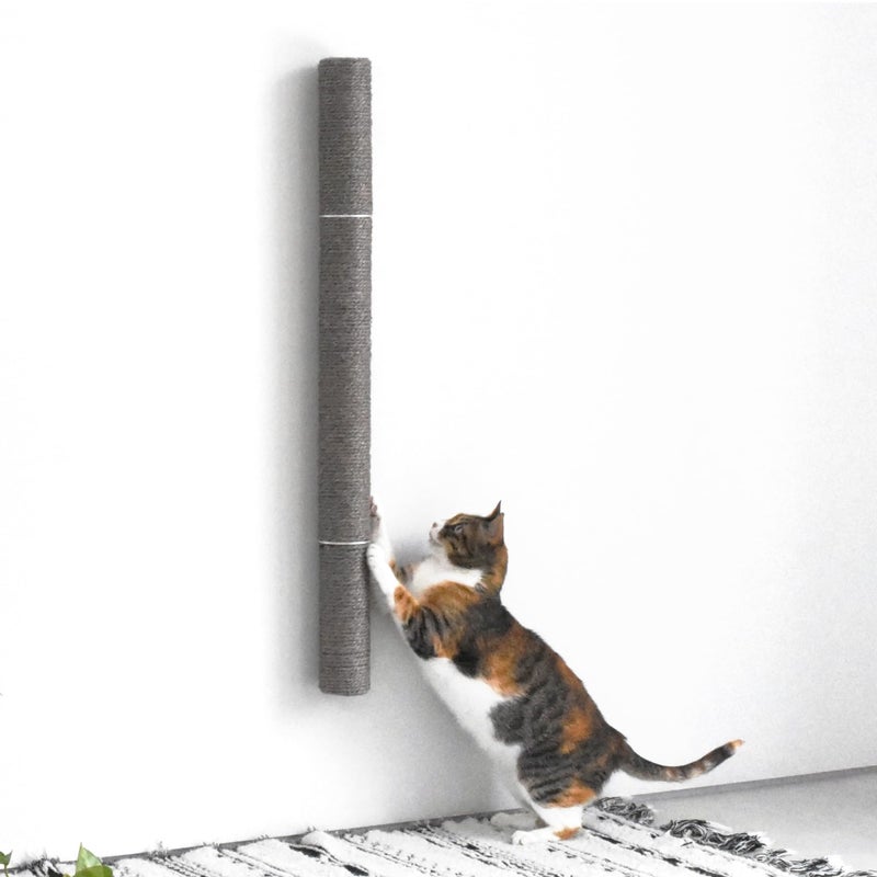xympo 34" Wall Mounted Cat Scratcher, Sisal Scratching Post - Grey - Image 1