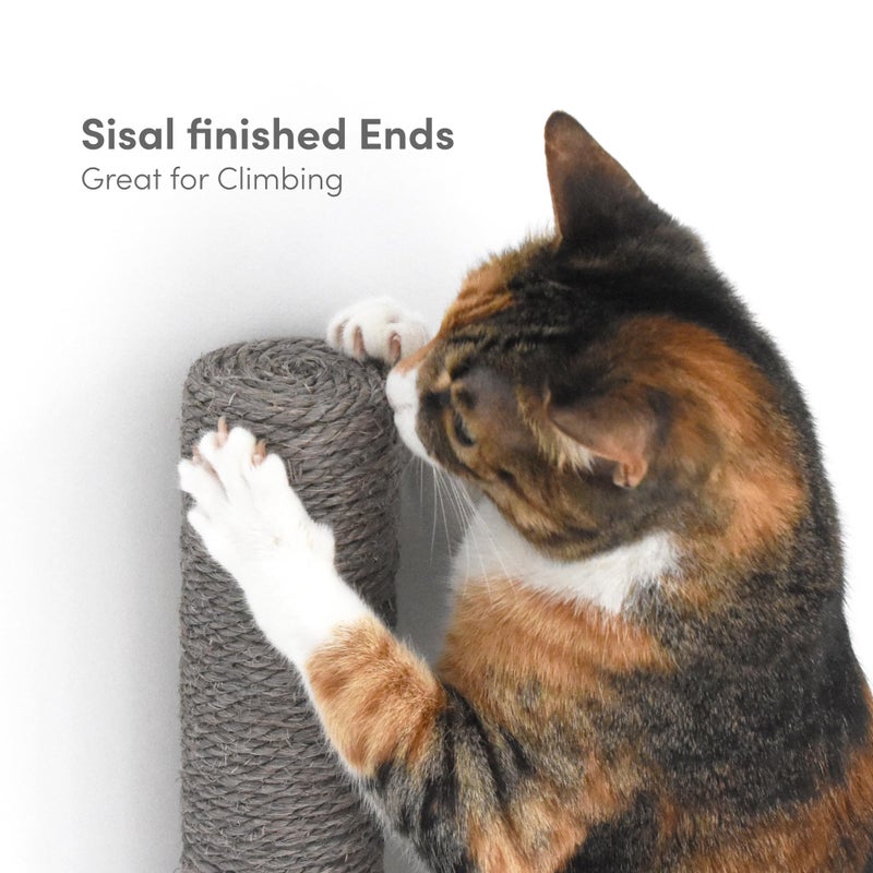 xympo 34" Wall Mounted Cat Scratcher, Sisal Scratching Post - Grey - Image 4