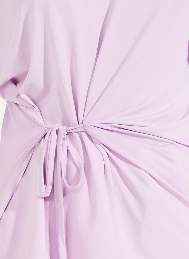 Styli Oversized Round Neck Side Tie-Up Detail T-Shirt - Image 4