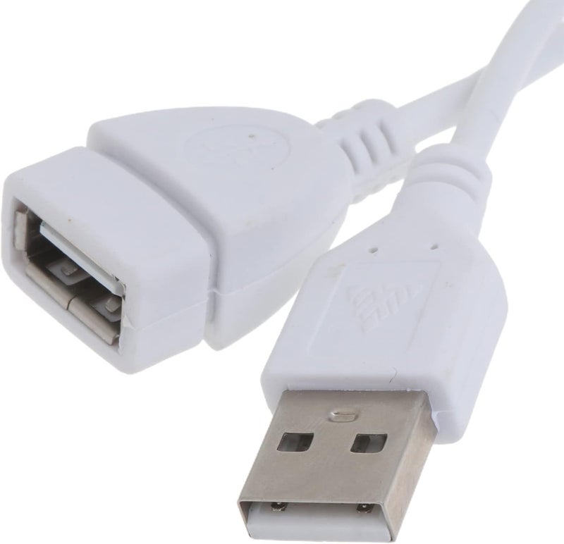 100FIT USB Extender, USB 2.0 Extension Cable Male to Female USB Cable High-Speed Data Transfer Compatible with Keyboard, Mouse, Hard Drive, Xbox, Laptop/PC/Mac/Printer, 1.5M (White) - Image 2