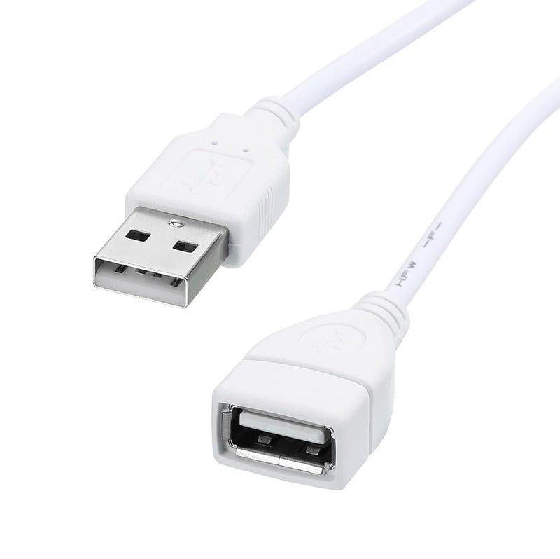 100FIT USB Extender, USB 2.0 Extension Cable Male to Female USB Cable High-Speed Data Transfer Compatible with Keyboard, Mouse, Hard Drive, Xbox, Laptop/PC/Mac/Printer, 1.5M (White) - Image 3