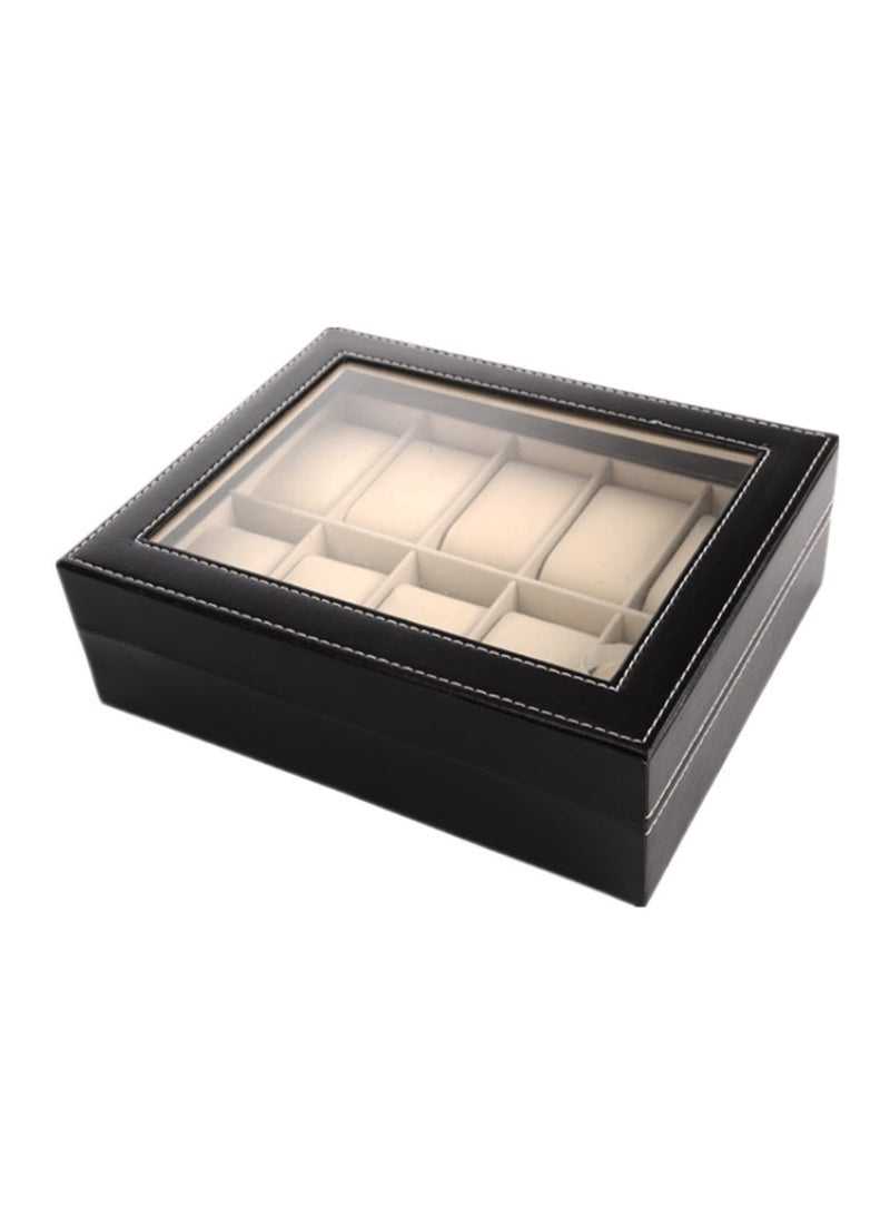 10 Grids Leather Watch Box Display Box Jewelry Storage Bag Slots Wrist Watch Display Case Storage Holder - Image 2