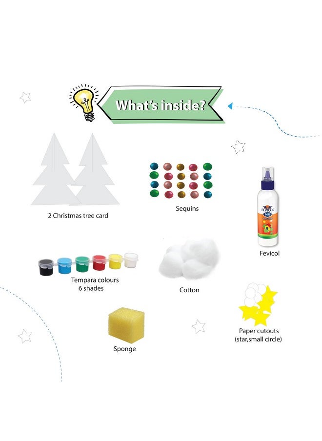 Lighthouse LIGHTHOUSE Art and Craft Kit | DIY Christmas Tree Kit for Kids, Includes 2 Christmas Tree Cards, Colors, Sequins, Paper Cutouts, and More | Christmas Gift for Kids (Pack of 5)  - Image 2