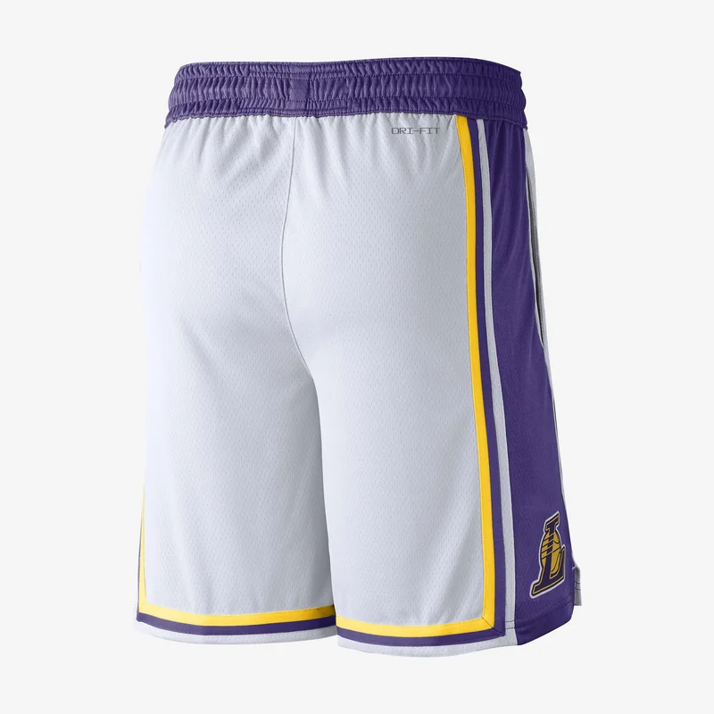 Nike White Men's NBA Los Angeles Lakers Swingman Basketball Shorts for Men | Best Price UAE